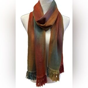 Handwoven 100% Organic Bamboo Fiber Scarf Made in Guatemala- Soft, Silky & Warm